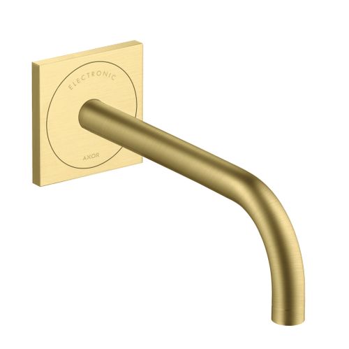 AXOR-HG-AXOR-Uno-Elektronik-Waschtischmischer-Unterputz-fuer-Wandmontage-mit-Auslauf-225-mm-Brushed-Brass-38120950 gallery number 1